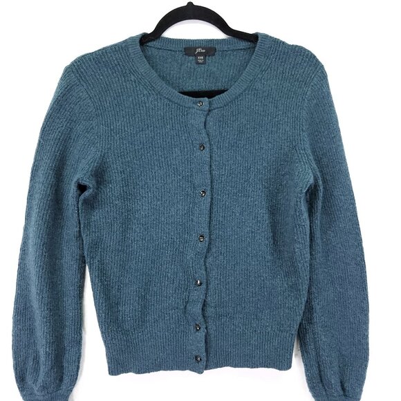 J Crew Cardigan Sweater Womens XXS Wool Alpaca Button Front Ribbed - Picture 3 of 8